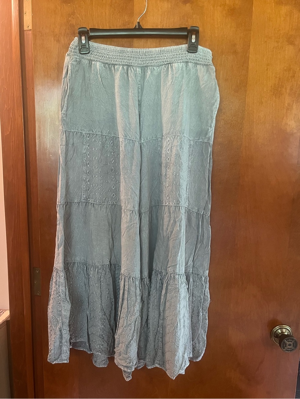 Light Gray Tiered Cotton Gauchos by Young Threads